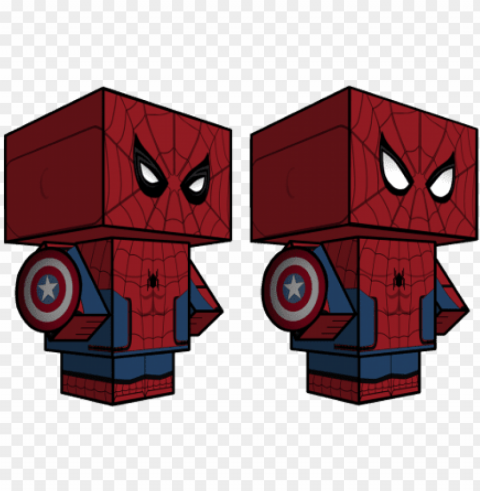 spiderman captain america civil war paper toy - papercraft spiderman homecomi PNG Image Isolated with Transparent Clarity