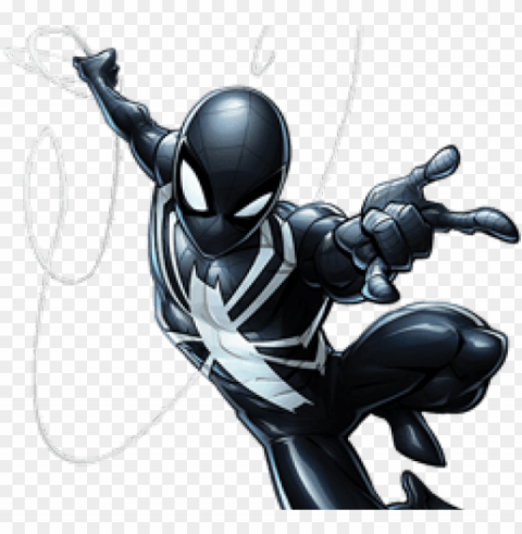 spiderman clipart peter parker - marvel's spider man symbiote Transparent Background Isolated PNG Figure