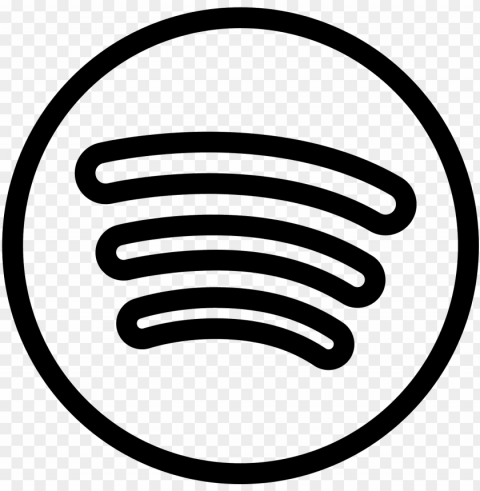 spotify icon - spotify logo black and white Transparent Background PNG Object Isolation