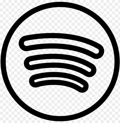 Spotify Icon - Spotify Logo Black And White Transparent Background PNG Object Isolation