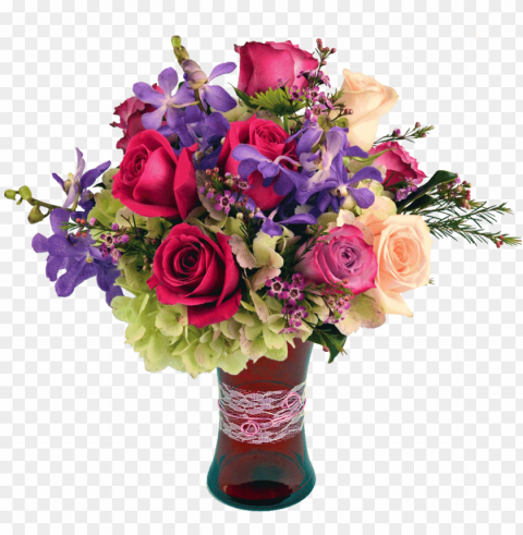 spring flower bouquet PNG with clear overlay