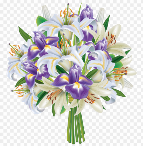 spring flower bouquet PNG with cutout background