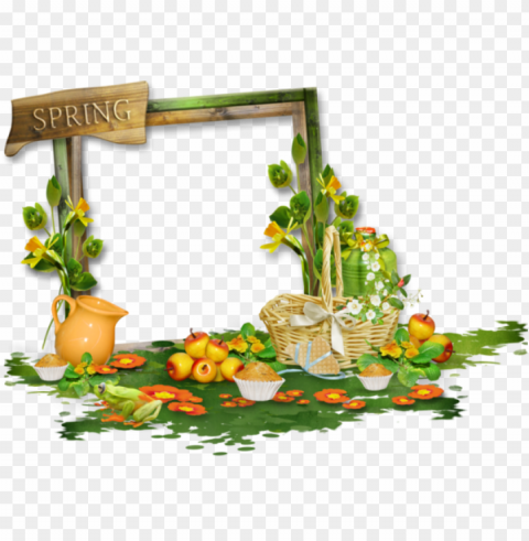 Spring Frame PNG Isolated Subject With Transparency