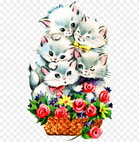 spring summer and mother's day graphics - cat PNG for online use