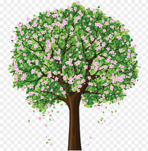 spring tree clipart PNG images with alpha transparency diverse set
