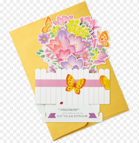 springtime flowers pop up easter card - greeting card HighResolution Transparent PNG Isolated Element