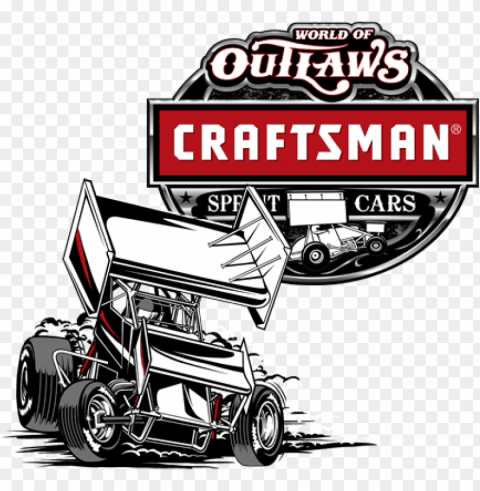 sprint car racing hd - world of outlaws craftsman sprint cars Isolated Artwork in Transparent PNG