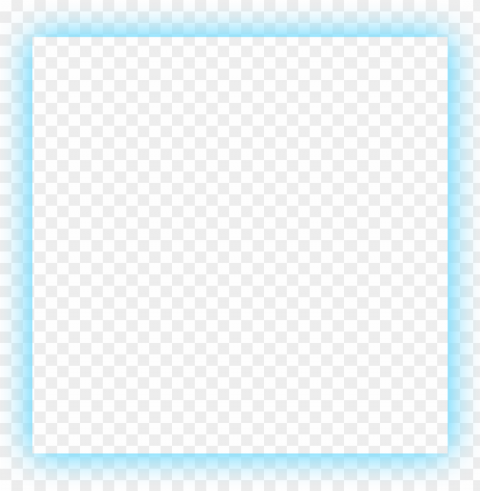 square frame - blue neon frame Isolated Element in Clear Transparent PNG