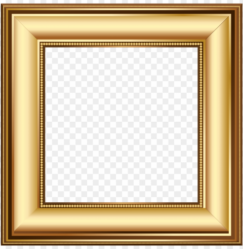 square gold frame Transparent Background Isolated PNG Art