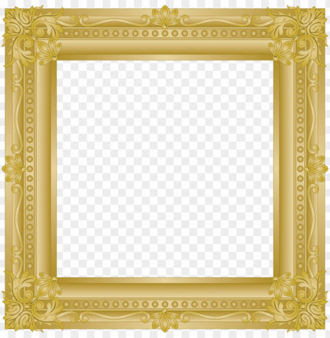 square gold frame Transparent background PNG clipart