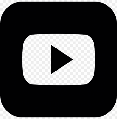 square vector button - youtube icon black and white Transparent Background Isolated PNG Design