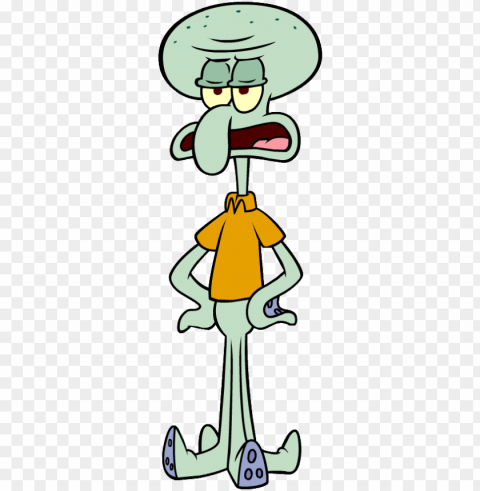 squidward - squidward grumpy PNG with transparent backdrop
