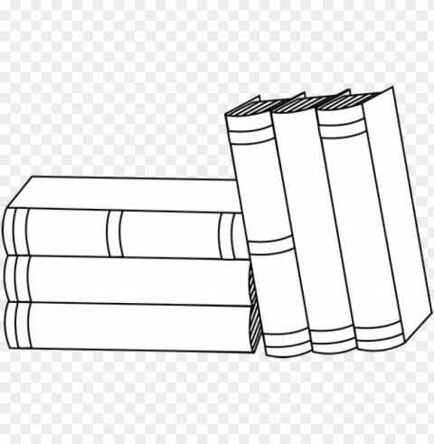 stack of books clipart - books black and white PNG Image with Clear Isolation