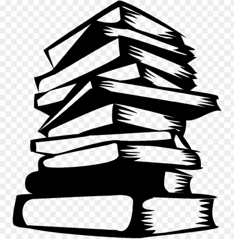 stack of books stencil PNG for digital art