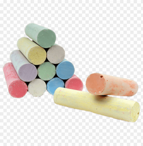 stack of coloured chalk sticks PNG images with transparent canvas