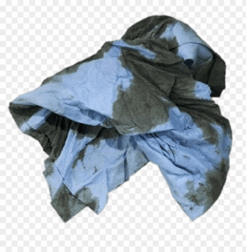 stained blue rag Transparent PNG Isolated Element