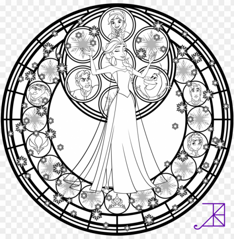 stained glass coloring pages disney princess jasmine - disney mandala coloring pages CleanCut Background Isolated PNG Graphic