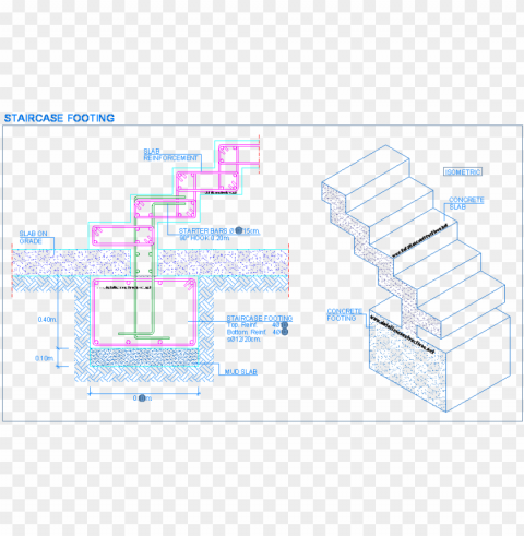 stairs - concrete stair footing details PNG free download