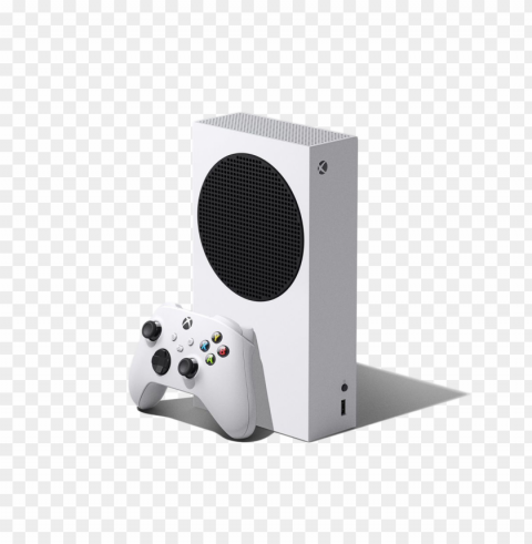 standing white xbox series s console with controller PNG images without watermarks