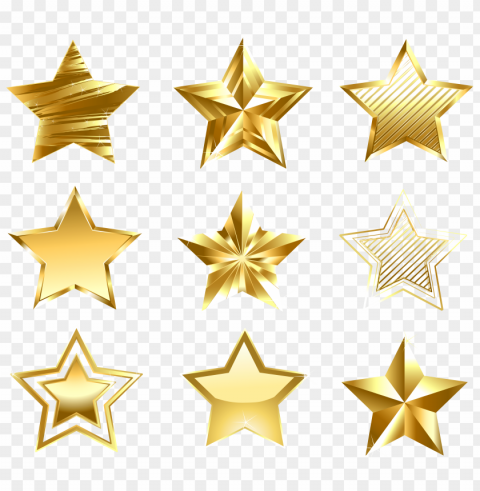 Star Gold Logo Isolated PNG On Transparent Background