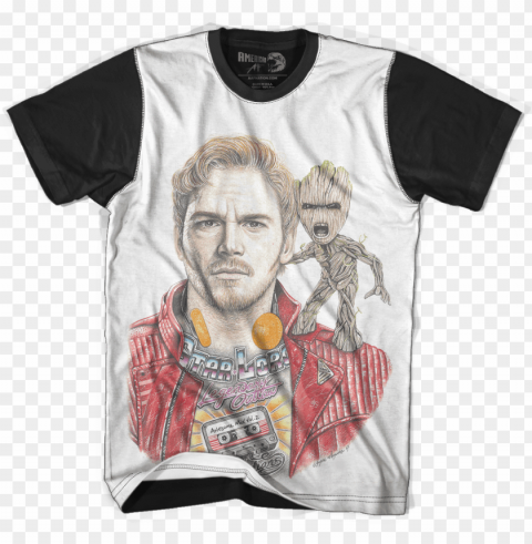 star lord & baby groot - crossing the delaware trum Isolated Artwork in HighResolution Transparent PNG