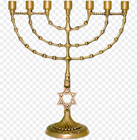 star of david brass menorah - menorah Isolated Element with Transparent PNG Background