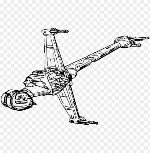 star wars ships coloring pages - star wars b wing drawi Transparent PNG Artwork with Isolated Subject