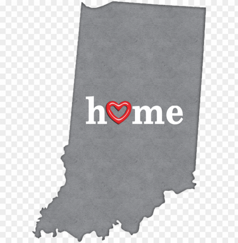 state map with heart in home t - indiana with heart PNG Image with Isolated Transparency