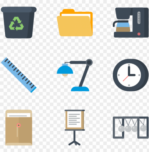 stationery and office icon set - office icon Transparent PNG Graphic with Isolated Object