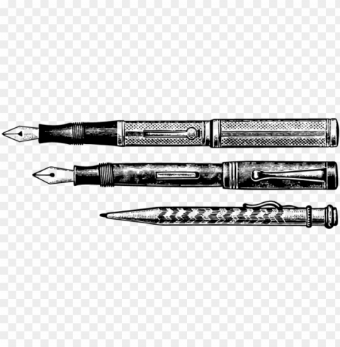 stationery fountain pen drawing nib - fountain pen & nib sketch Isolated Element with Clear PNG Background