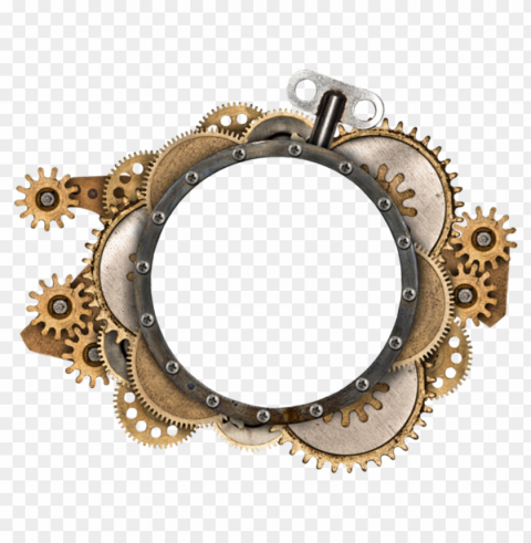 steampunk gears frame hd Isolated Design Element in PNG Format