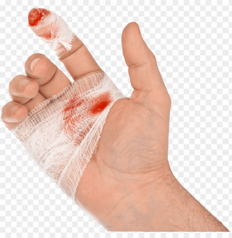 steel doctor blade injury cut - hand blood Isolated Character with Clear Background PNG