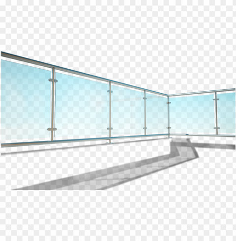steel & glass panels - balcony glass railing Transparent Background PNG Isolated Pattern