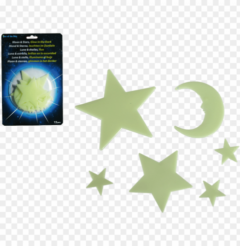 stelle fluorescenti adesive luna 15 pz Transparent PNG Object with Isolation