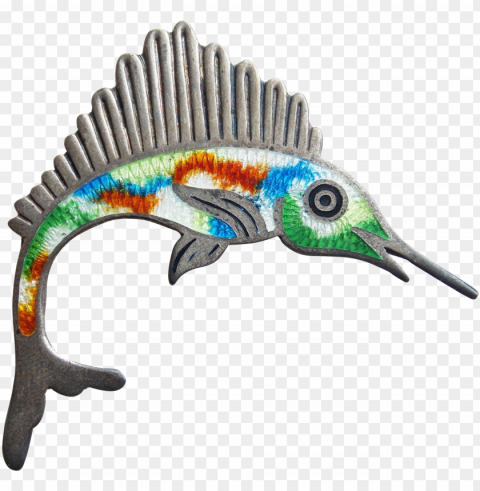 sterling & enamel signed jf mexican fish vintage brooch - swordfish Isolated Item on HighResolution Transparent PNG PNG transparent with Clear Background ID 1a21c271