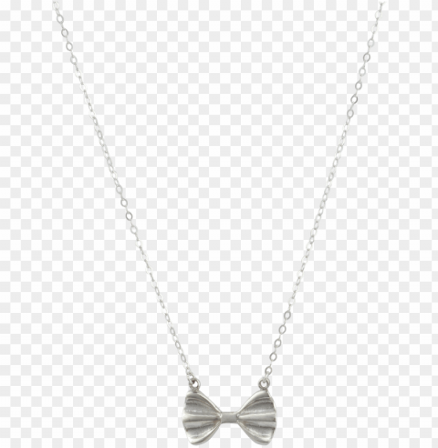 Sterling Silver Bow Necklace Isolated Artwork In HighResolution Transparent PNG