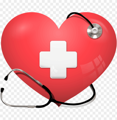 stethoscope clipart vector heart - heart with stethoscope Transparent Background Isolated PNG Icon
