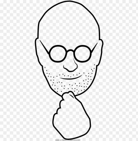 steve jobs coloring page - line art Transparent PNG Isolated Design Element