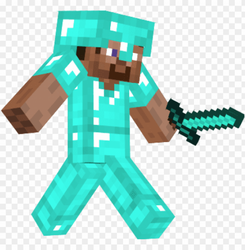 steve with diamond armor - minecraft steve with diamond sword PNG transparent pictures for editing PNG transparent with Clear Background ID f59f9a38