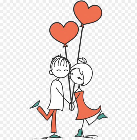 stick figure couple clipart stock - casal desenho Transparent Background PNG Isolated Character