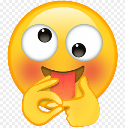 Sticker Emoji Emoticon Sex Dizzy Yellow Tongue Custom - Emoji Tonto Isolated PNG Image With Transparent Background