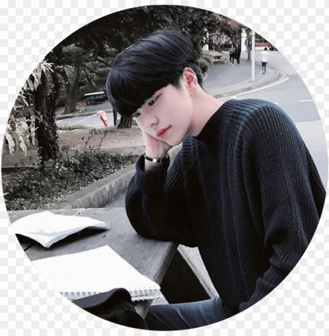 sticker ulzzang aesthetic ulzzangboy ulzzang boy - ulzzang boy read book Isolated Item on Clear Background PNG
