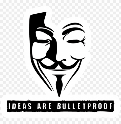 stickers guy fawkes ideas are bulletproof sticker juststickers - v for vendetta desi Alpha channel PNGs