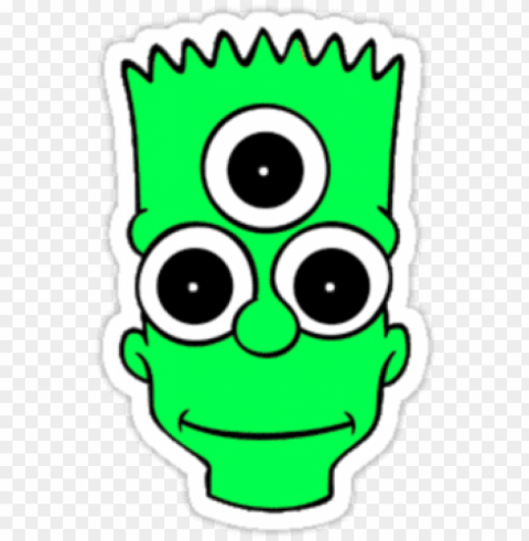 stickers tumblr and tumblr stickers image - 3 eyed bart simpso Transparent Background PNG Isolation