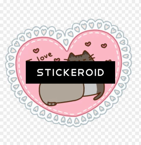 Стикер pusheen - love you cartoon cats PNG images with transparent overlay