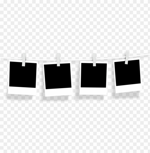 stock film drawing polaroid - hanging photo frame Clear Background PNG with Isolation