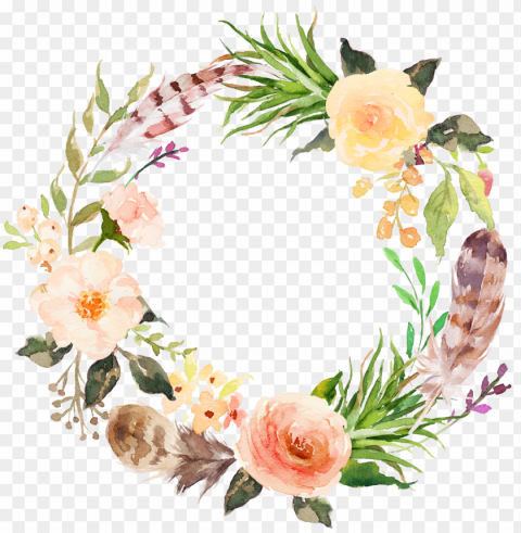 stock flower clip art aesthetic style floral wreath - floral wreath PNG images with clear alpha layer