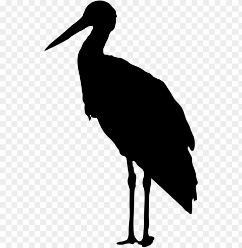 stork bird black silhouette image - birds in water silhouette Transparent PNG Isolated Graphic Design