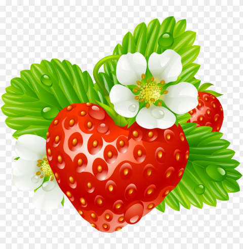 strawberries clip free - straberry heart square car magnet 3 x 3 PNG images with clear alpha channel
