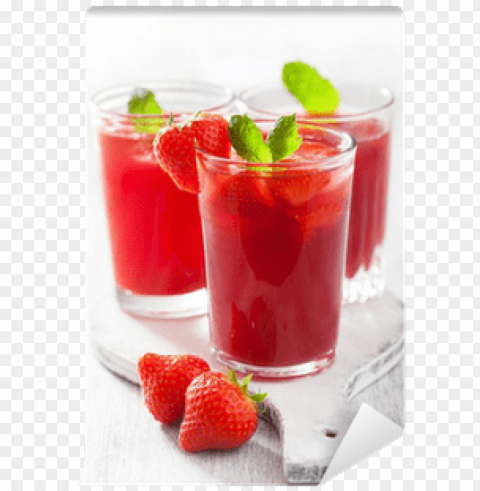 strawberry juice with mint - dessert PNG photo without watermark